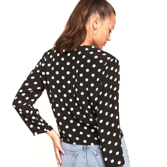 Reformation Casa Blanca Sheer Top Cardigan Polka Dot black white EUC size XS - Picture 3 of 14